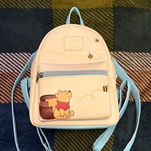 Disney Loungefly Cream and Blue Winnie the Pooh Backpack